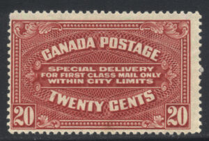 Canada 1922 20c Special delivery Large part o.g. SG S4 Cat £40.00