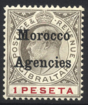 Morocco Agencies 1905-06 1p EdVII Large part o.g. SG 29 Cat £50.00