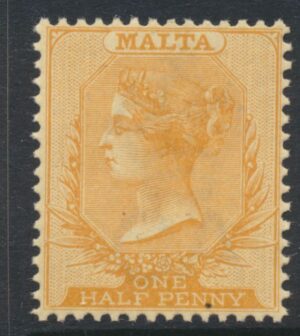 Malta 1882-84 ½d Crown CA Mint NH SG 18 Cat £40.00