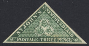 Newfoundland 1860 3d Part o.g. SG 11 Cat £110
