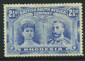 Rhodesia 1910-13 2½d Large part o.g. SG 131 Cat £38.00