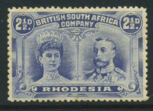 Rhodesia 1910-13 2½d Perf 13½ Large part o.g. SG 184 Cat £40.00