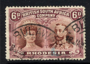 Rhodesia 1910-13 6d Double head Used SG 145a Cat £70.00