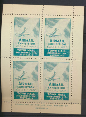 Australia 1937 Airmail Exhibition souvenir sheet Mint NH