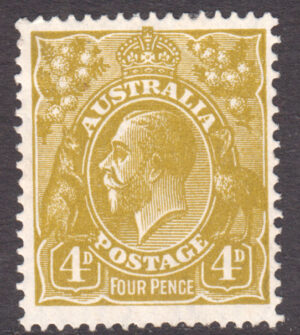 Australia 1926-30 4d GV Part o.g. SG 102 Cat £30.00