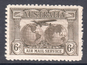 Australia 1931 6d Air Large part o.g. SG 139 Cat £22.00