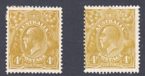 Australia 1933 4d GV Part o.g. SG 129 Cat £44.00