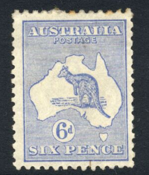 Australia 1918 6d Roo Large part o.g. SG 38b Cat £90.00