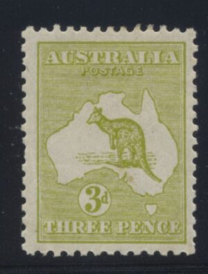Australia 1917 3d Roo Large part o.g. SG 37b Cat £42.00