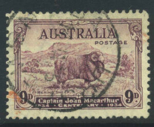 Australia 1934 9d Merino Used SG 152 Cat £50.00