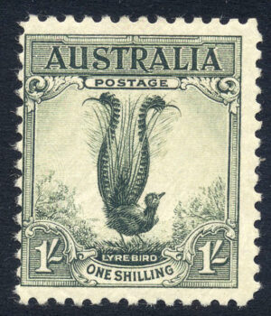 Australia 1932 1/- Lyrebird Large part o.g. SG 140 Cat £45.00