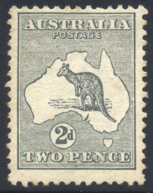 Australia 1913-14 2d Large part o.g. SG 3 Cat £55.00