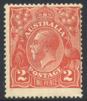 Australia 1918-23 2d Large part o.g. SG 63a Cat £19.00