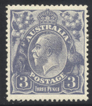 Australia 1924-5 3d Large part o.g. SG 79 Cat £27.00