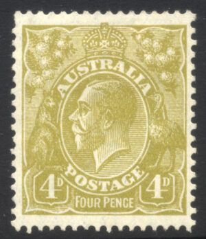 Australia 1926-30 4d Large part o.g. SG 102 Cat £35.00