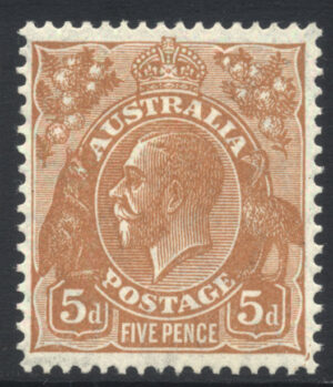 Australia 1931-6 5d Large part o.g. SG 130 Cat £23.00
