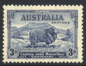 Australia 1934 3d Large part o.g. SG 151 Cat £17.00