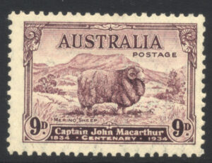 Australia 1934 9d Large part o.g. SG 152 Cat £38.00