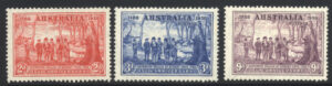 Australia 1937-49 2d-9d Large part o.g. SG 193-5 Cat £40.00