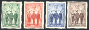 Australia 1937-49 1d-6d Mint LH SG 196-9 Cat £50.00