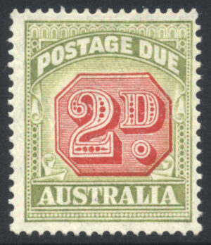 Australia 1938 2d Postage Due Large part o.g. SG D114 Cat £26.00