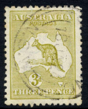 Australia 1915-27 3d Roo DieIIB Used SG 37e Cat £13.00