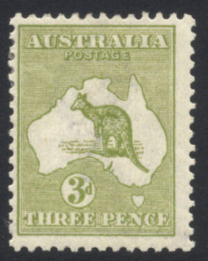 Australia 1915-27 3d Roo Mint LH SG 37b Cat £42.00