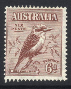 Australia 1932 6d Kookaburra Large part o.g. SG 146 Cat £18.00