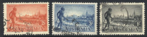 Australia 1934 2d-1/- Centenary of Victoria Used SG 147a-149a Cat £28.00