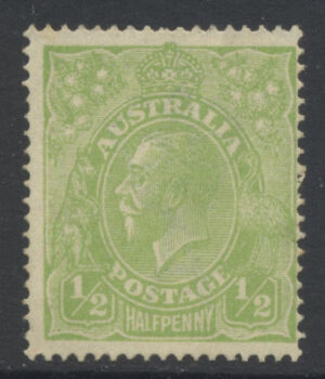 Australia 1916 ½d GV Large part o.g. SG 20c Cat £32.00