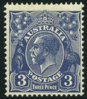 Australia 1929 3d GV Large part o.g. SG 100b Cat £20.00