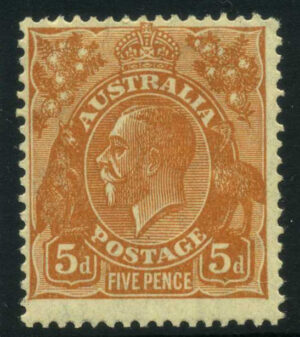 Australia 1930 5d GV Large part o.g. SG 103a Cat £45.00