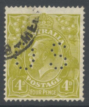Australia 1926-30 4d GV Official Used SG O94 Cat £50.00