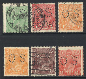 Australia 1914-30 ½d-4d Official Stamp Used SG O38-O90 Cat £32.50