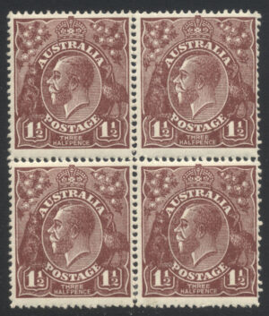 Australia 1920 1½d GV Large part o.g. SG 59a Cat £44.00