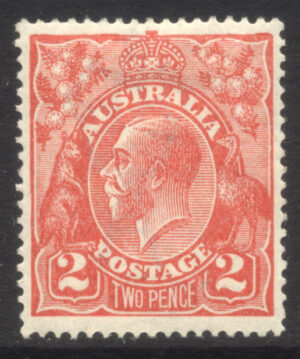 Australia 1918-23 2d GV Large part o.g. SG 63a Cat £19.00