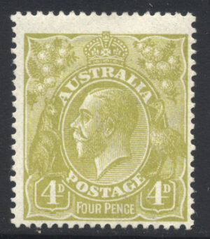Australia 1924 4d GV Large part o.g. SG 80a Cat £32.00