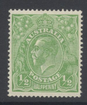 Australia 1916 ½d GV Large part o.g. SG 20c Cat £32.00