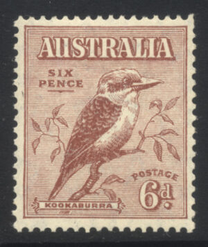 Australia 1932 6d Kookaburra Mint NH SG 146 Cat £18.00