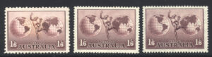 Australia 1934-48 1/6d Hermes Large part o.g. SG 153-153b Cat £63.50