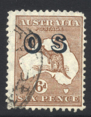 Australia 1932 6d Official Stamp Used SG O127 Cat £55.00