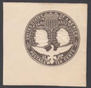 US Stamped envelopes and wrappers Scott U351 1893 10c Unused Cat $30.00