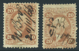 US Revenues Scott R41c-R42c 1862-71 30c Used Cat $80.45