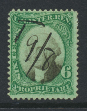 US Proprietary - Perf 12 Scott RB6b 1874 6c Used Cat $140