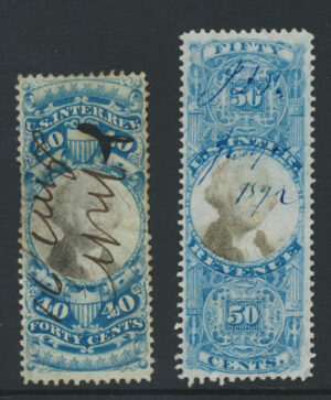 US Documentary - second issue Scott R114-R115 1871 40c,50c Used Cat $151